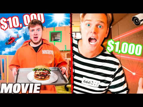 $10 VS 10,000 BOX FORT PRISON ESCAPE THE MOVIE!