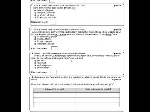 Rezolvare Simulare Evaluare Nationala -Limba română-Judetul Maramures