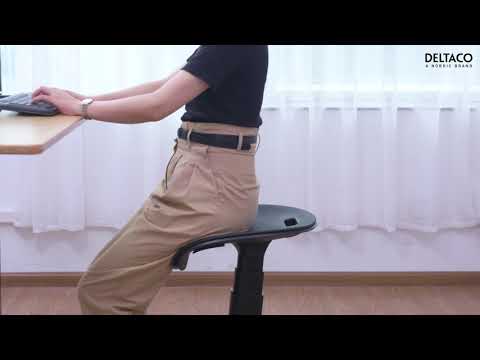 Ergonomiška stovima kėdė DELTACO OFFICE su integruotu kilimėliu, juodas / DELO-0302 video