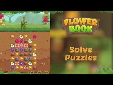 Flower Book Match3 Puzzle Game Video