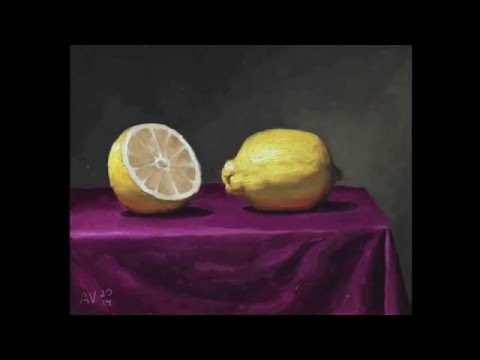Lemons Still Life Oil Painting Demonstration by Aleksey Vaynshteyn