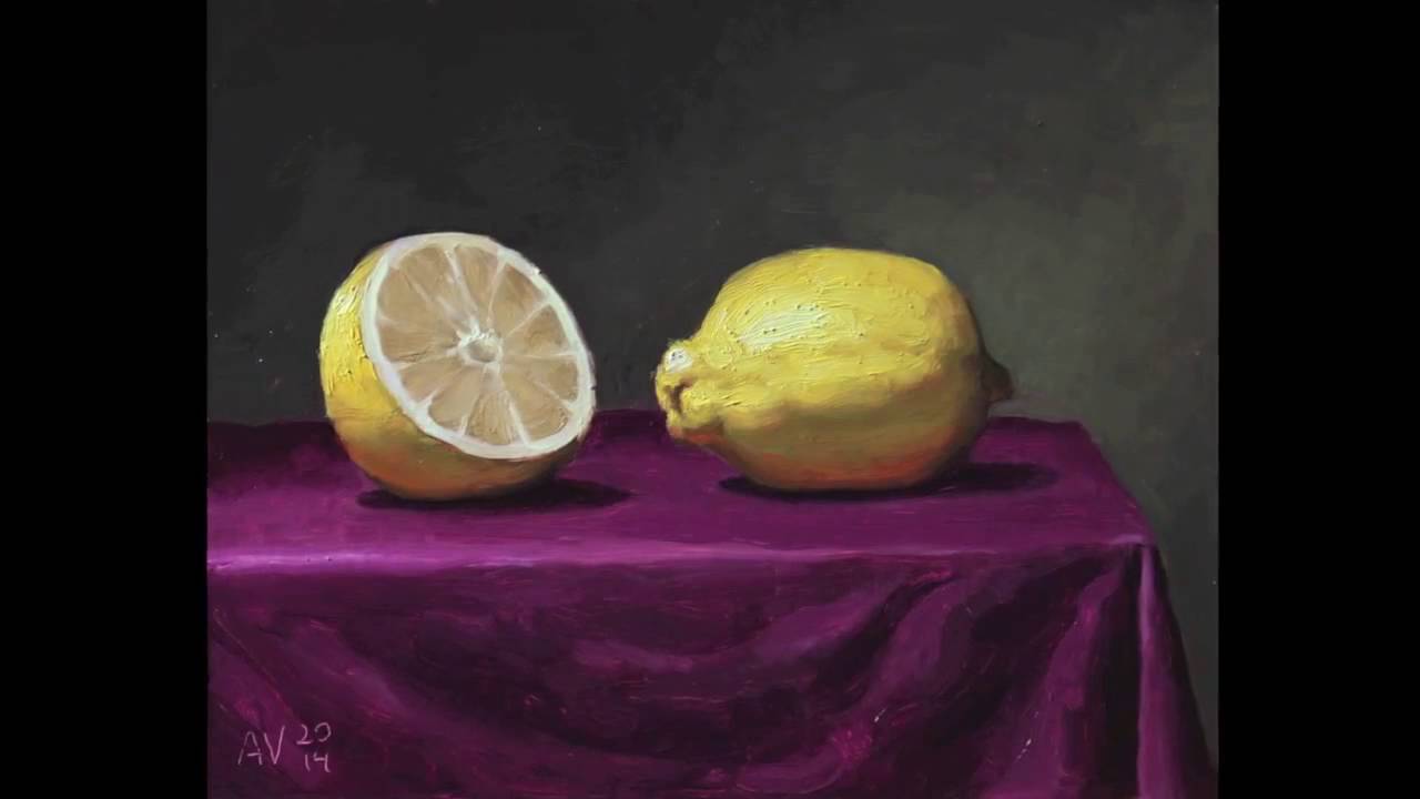Lemons Still Life Oil Painting Demonstration by Aleksey Vaynshteyn