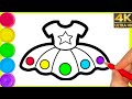 Cute Dress Drawing Painting Colouring for kids Toddlers | Dress Drawing easy | How to draw a dress