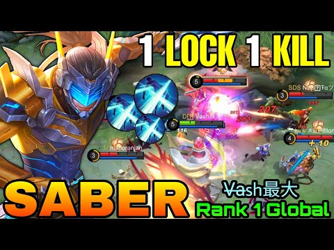 ONE LOCK ONE KILL!! Ultimate Killer Saber the Golden Flash! - Top 1 Global Saber by V̶a̶sh最大 - MLBB