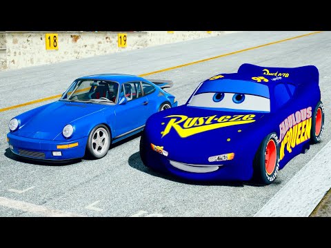 Fabulous Lightning McQueen vs RUF CTR 911 at Top Gear Track
