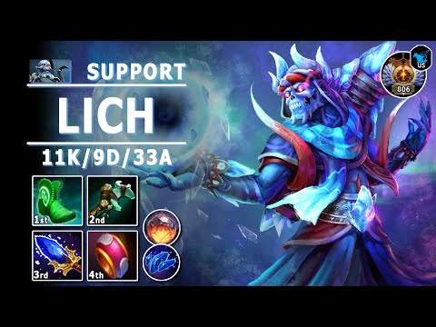 Lich Hard Support | 7.31d | Pos 5 Lich Play | Dota 2 Immortal Gameplay