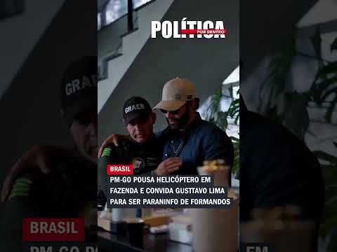 PM-GO pousa helicóptero em fazenda e convida Gusttavo Lima para ser paraninfo de formandos