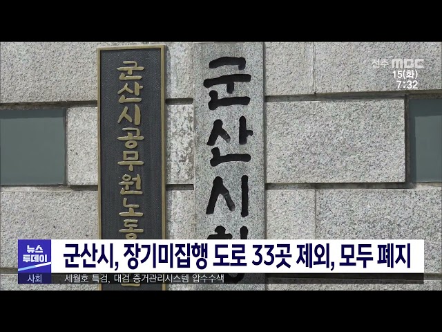 군산시, 장기미집행 도로 33곳 제외, 모두 폐지