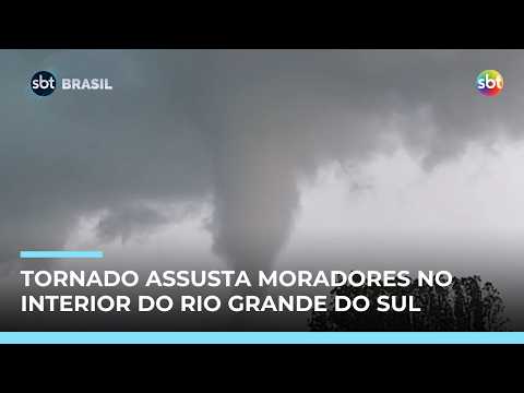 Tornado atinge cidades do interior do Rio Grande do Sul e causa danos | #SBTBrasil