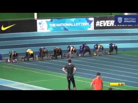 James Dasaolu 6.53 - Men's 60m Final - British Indoor Championships 2016