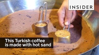 Turkish Coffee Made With Hot Sand