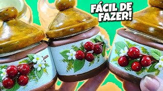 RECICLE VIDROS DE PAPINHA TRANSFORMANDO EM LINDOS POTES EM BISCUIT