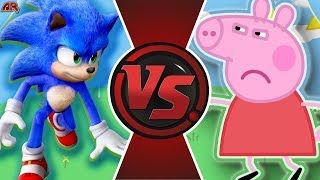 SONIC vs PEPPA PIG! (Peppa Pig vs Sonic The Hedgehog Movie) Sonic Cartoon Fight!