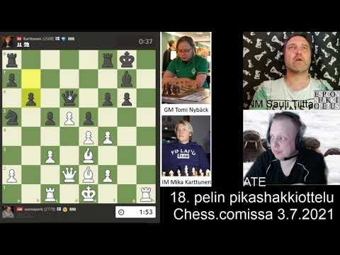 Pikashakkiottelu 3 min + 2 sek SM Tomi Nybäck - KvM Mika Karttunen