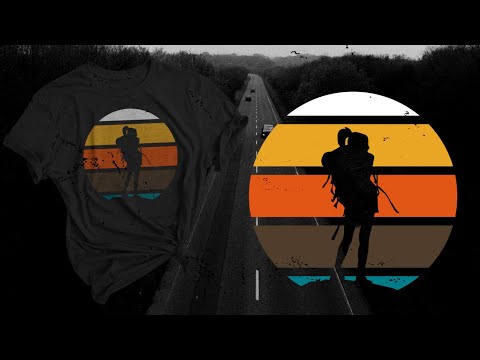 How to Make T-shirt Design in Photoshop - Retro Sunset Design | Photoshop Tutorial