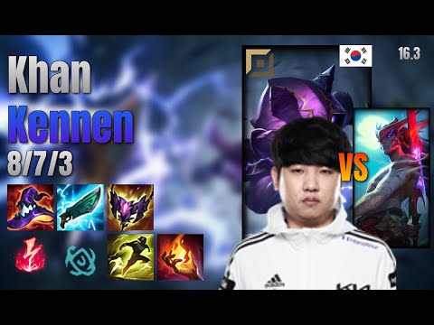 Khan Top Kennen vs Yone lol KR solo rank Full Game 16.3 | 칸 케넨 vs 요네