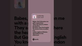 [London Boy] Taylor swift lyrics