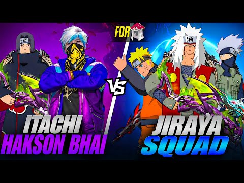 INDIA'S TOP NARUTO SQUAD VS HAKSON BHAI WITH ITACHI BUNDLE 🔥 Garena free fire 