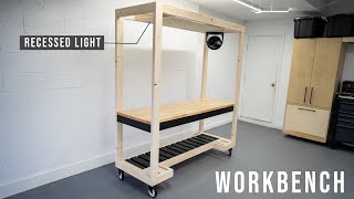 DIY workbench with built in light // DIY Woodworking