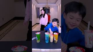 The Milk Tea Drinking Challenge, So Exciting, Give It A Try! ! # Funnyfamily# Party Games