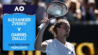 Alexander Zverev v Gabriel Diallo Highlights | Australian Open 2026 First Round