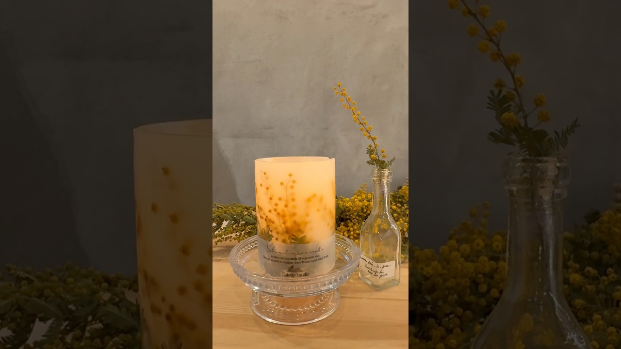 ミモザのボタニカルキャンドル作り　#ミモザ