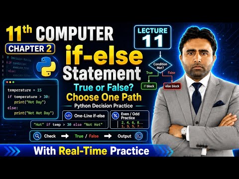 If Else Statement In Python 11th Class Computer Science Chapter 2 Python Programming Qais Ali