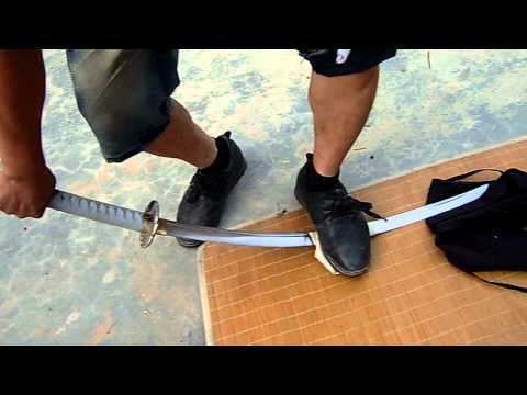 K9351 spring steel katana bend test