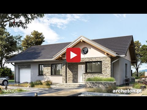 Projekt domu Mikrus - archeton pl - parterowy 117,5 m2