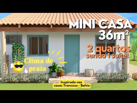 Mini Casa de Praia - 36m² com móveis em alvenaria