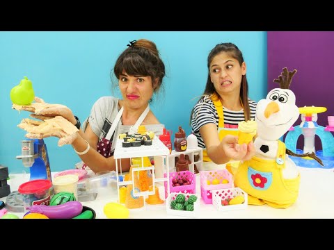 Kız oyunu! Ayşe VS Ümit dondurma dükkanı. Karlar Ülkesi Olaf kimi seçecek?