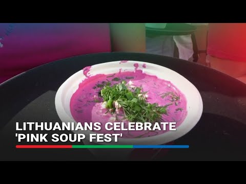 Pretty in pink: Lithuanians celebrate traditional cold beetroot soup