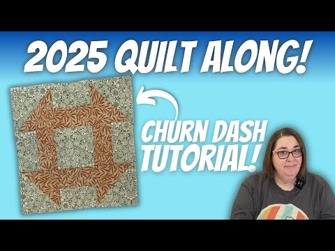 FREE PATTERN - Churn Dash Quilt Block | 2025 QAL Block 1