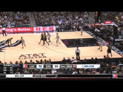 Jamal Crawford hits a three at the end of the half - Clippers @ Spurs 11/5/2016