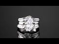 3 Piece 3 56 TCW Marquise Cut Cubic Zirconia Bridal Ring Set In Sterling Silver