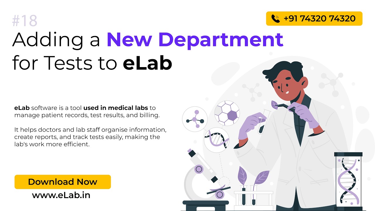 How to Add a New Department in eLab Software