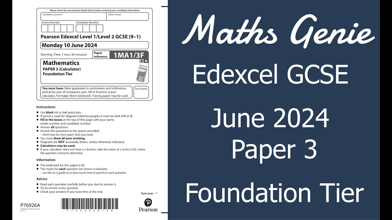 Edexcel Foundation Paper 3 May 2024 Exam Walkthrough