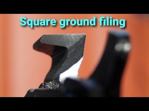 Square ground filing with double chisel bit file