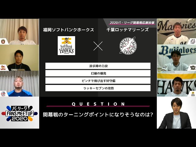 【パ・リーグ FANS MEETUP 2020】ホークス・松田×マリーンズ・益田 開幕への意気込みは？