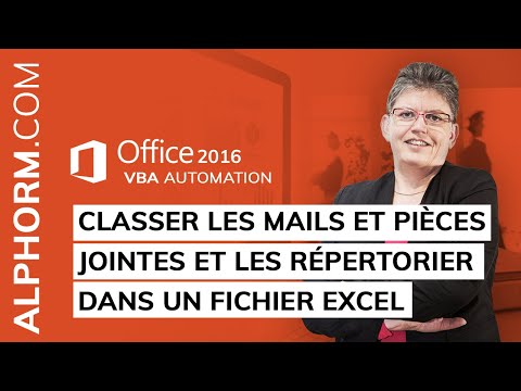 Classer les mails dans un fichier EXCEL sous Office 2016 VBA Automation