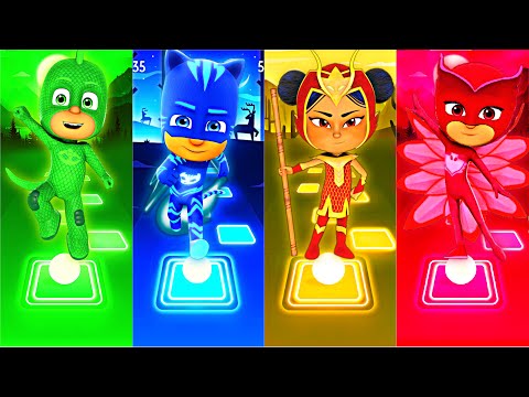 PJ Masks - Owlette 🆚️ An Yu 🆚️ Catboy 🆚️ Gekko 🎶 Tiles Hop Songs