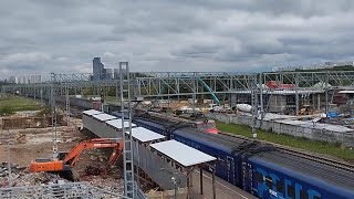 Электровоз ВЛ10У со сборным грузовым поездом проходит станцию Царицыно