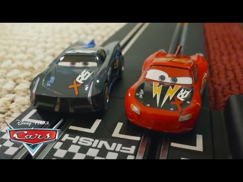 Lightning McQueen vs. Jackson Storm Race | Pixar Cars | @disneyjr