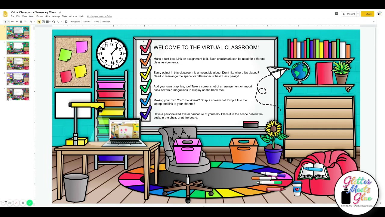 Virtual Classroom Templates for Teachers | Editable Digital Resource Google Slides Template