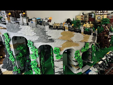 Brick City 120 - Megaprojekt Viadukt - Anbindung an den Berg - Irre Beleuchtung - Viel Grünzeug