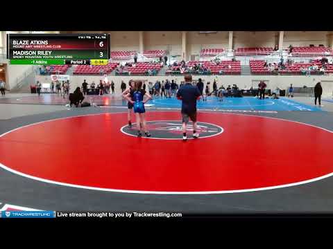 74-76 Lbs Round 3 - Madison Riley, Smoky Mountain Youth Wrestling Vs Blaze Atkins, Mount Airy Wres