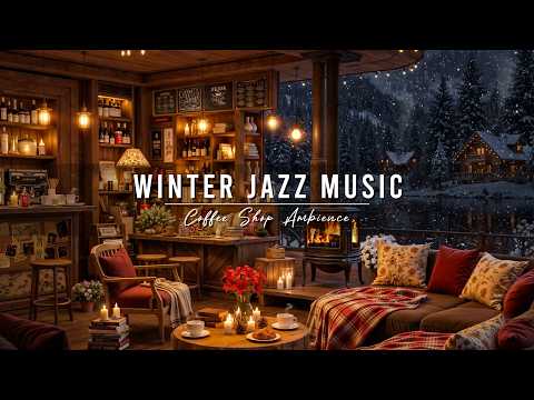 Winter Jazz Music ⛄ Cozy Coffee Shop Ambience & Smooth Jazz Instrumental Music for Relaxing, Work