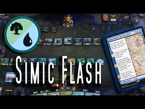 MTG Arena Simic Flash - "Kiora Bests the Sea-God" on their endstep, tap down everything FTW