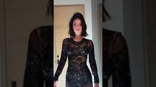 CHARLI D'AMELIO TRANSPARENT DRESS