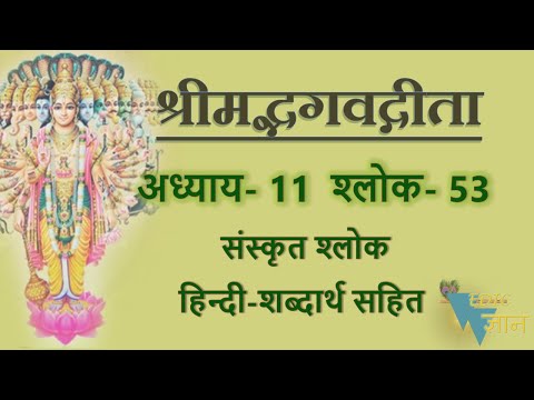 Shloka 11.53 of Bhagavad Gita with Hindi word meanings